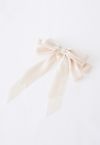 Organza Bowknot Pearl Haarspange in Creme