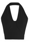 Atmungsaktives BH-Top in U-Form mit Neckholder in Schwarz