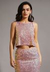 Ultra Sparkle Tanktop mit Pailletten in Pink