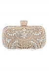 Glitzernde Clutch mit floralem Diamanteinsatz in Silber