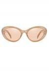 Retro-Vollrand-Cat-Eye-Sonnenbrille in Camel