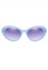 Retro-Vollrand-Cat-Eye-Sonnenbrille in Blau