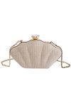 Funkelnde Clutch in Muschelform in Silber