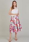 Blossom Bliss Jacquard-Plissee-Midirock