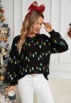 Weihnachtsstrickpullover mit buntem Lichtmuster