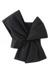 Auffälliges One-Shoulder-Crop-Top mit Schleife in Schwarz