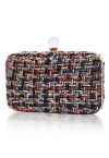 Edle farbige Fransen-Tweed-Clutch