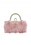 Opulent Rose – Clutch mit Strass-Griff in Rosa