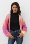 Handgestrickte Strickjacke mit Ombre-Paillettenverzierung