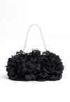 Bloom-inspirierte Handtasche mit Perlenkette in Schwarz