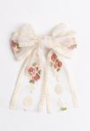 Stickerei Mesh Big Bow Barrette mit Schwanz