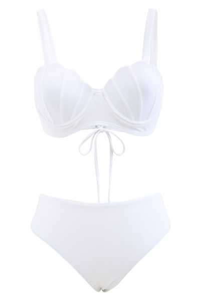 Muschelförmiges Bikini-Set in Weiß