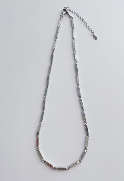 Schlüsselbein-Halskette aus Edelstahl in Bambusform