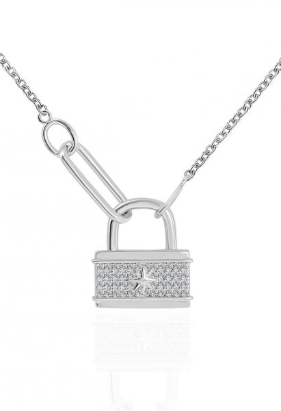 Star Lock Moissanit-Diamant-Halskette