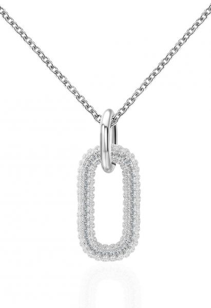 Rechteckige vollständige Moissanite-Diamant-Halskette