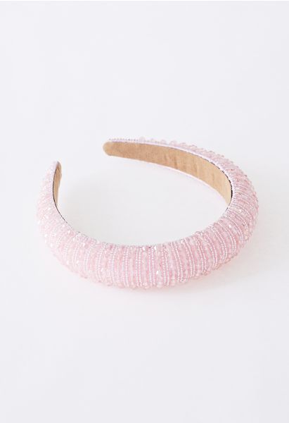 Voller Strass-Kristall-Stirnband in Pink