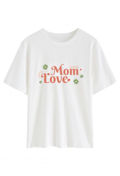 Liebe Mama T-Shirt mit Rundhalsausschnitt