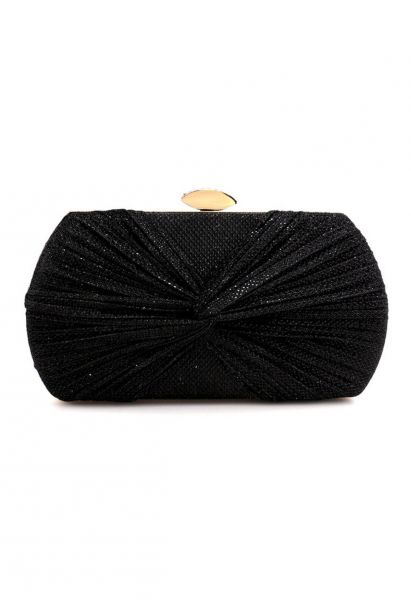 Shining Gift – Geknotete Clutch in Schwarz