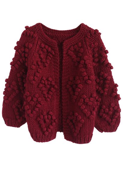 Stricken Sie Ihre Liebe - Weinrote Strickjacke