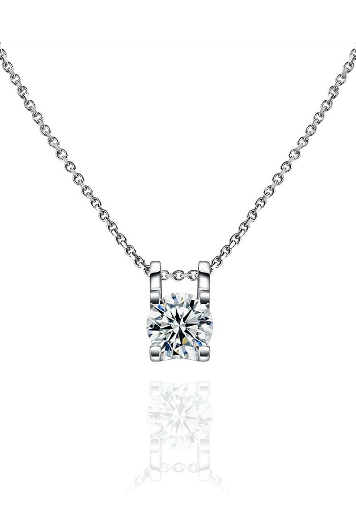 Eingefügtes Design Moissanit-Diamant-Halskette