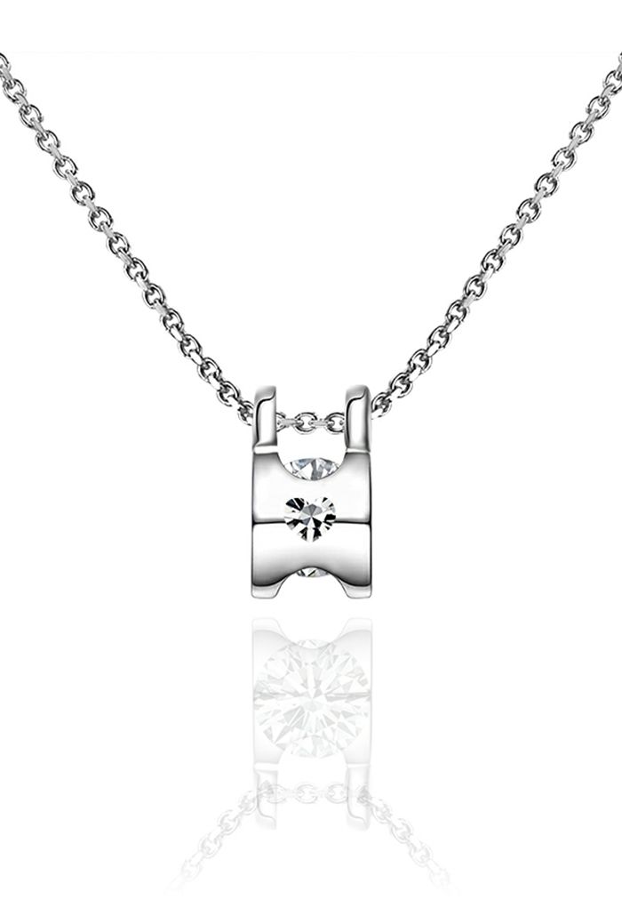 Eingefügtes Design Moissanit-Diamant-Halskette
