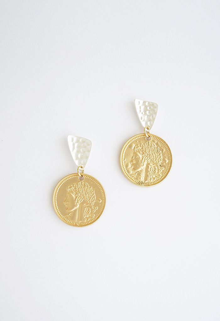 Antike griechische Münzen-Tropfenohrringe aus Gold