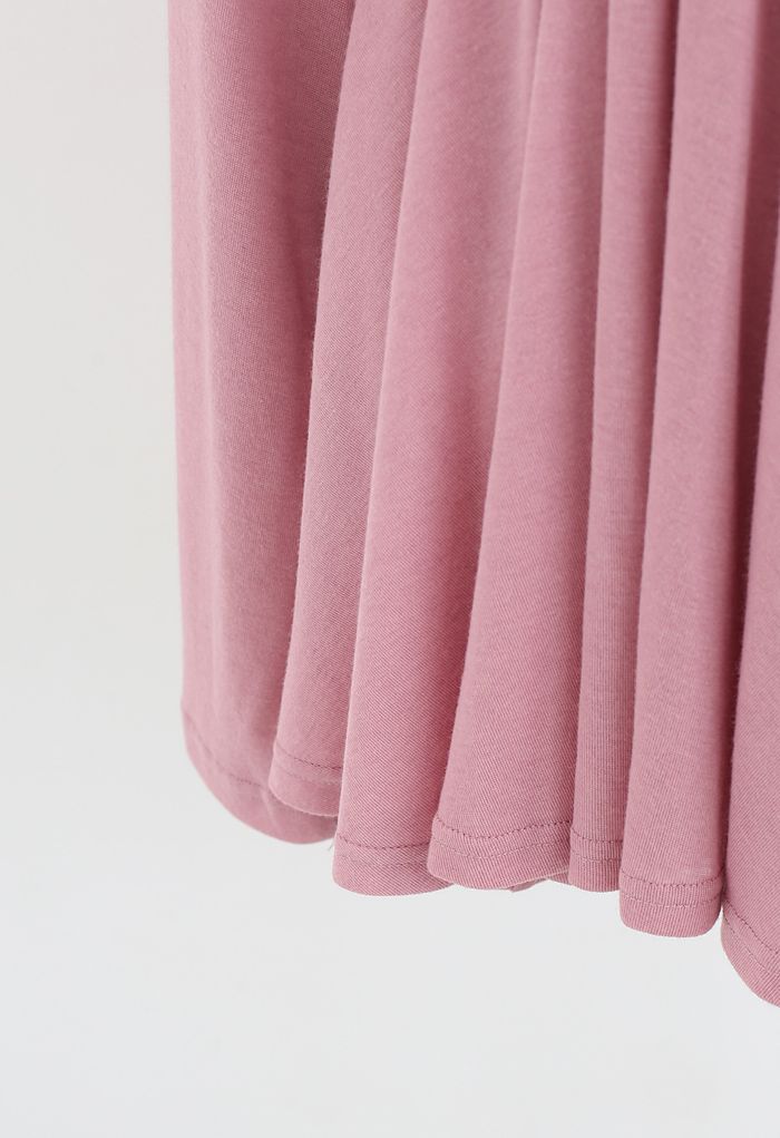 Oblique Shoulder Top und Pocket Shorts Set in Pink