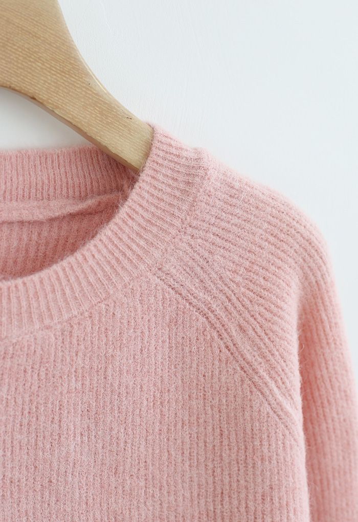 Basic Soft Touch Oversized Knit Sweater in Pink