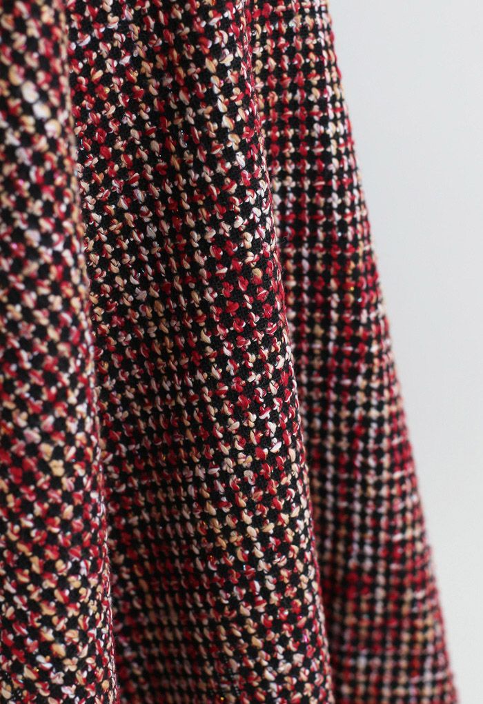 A-Line Tweed Rock in Rot
