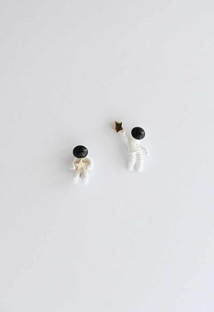 Astronaut and Golden Star Earrings