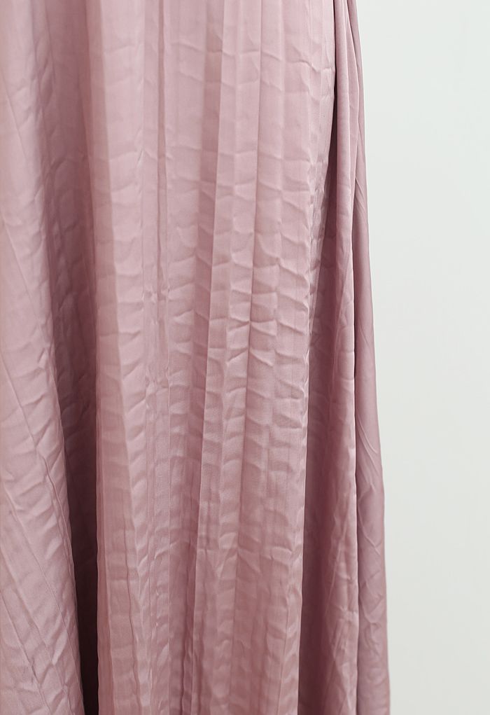 Satin Cami Maxikleid mit V-Ausschnitt in Dusty Pink