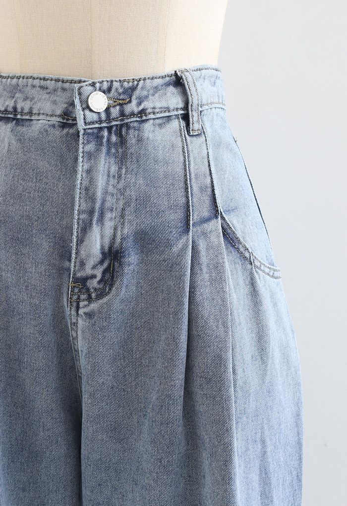 Falten Taschen High-Waisted Soft Jeans