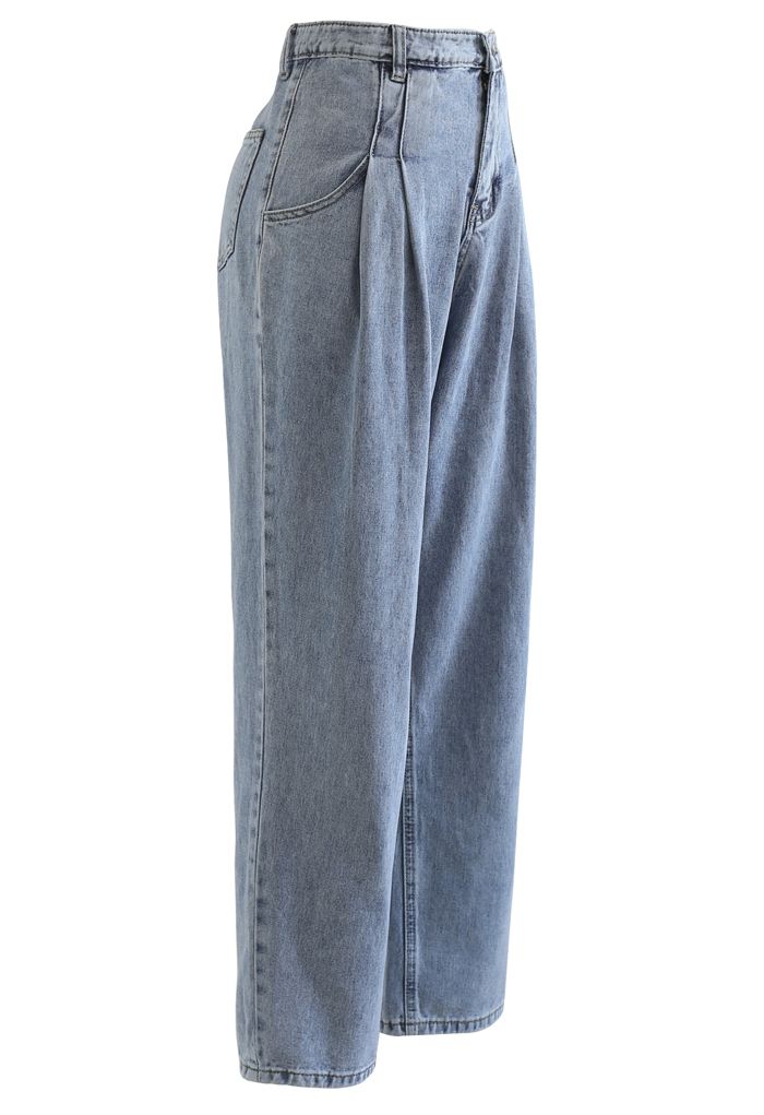 Falten Taschen High-Waisted Soft Jeans