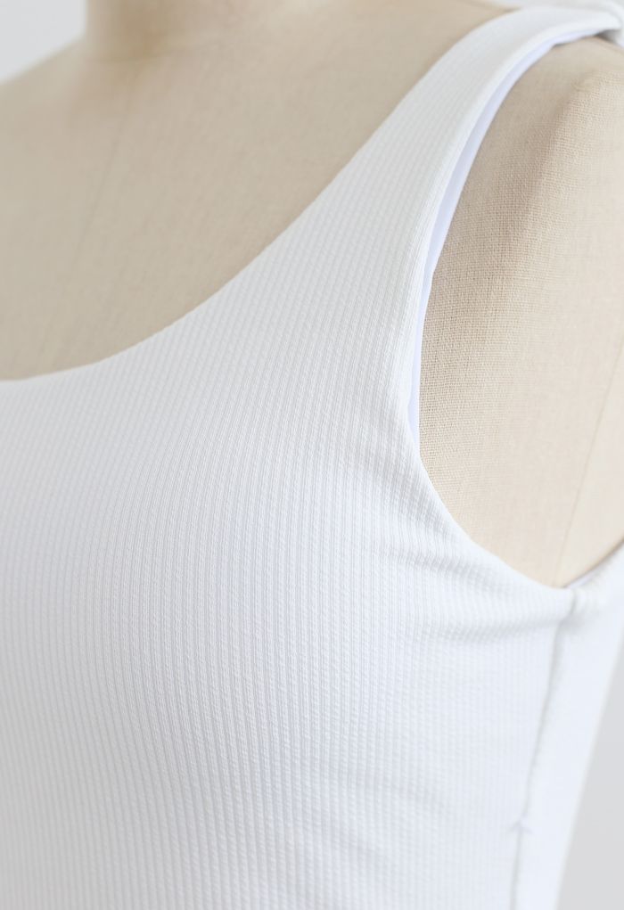 Bowknot Side One-Shoulder Badeanzug in Weiß