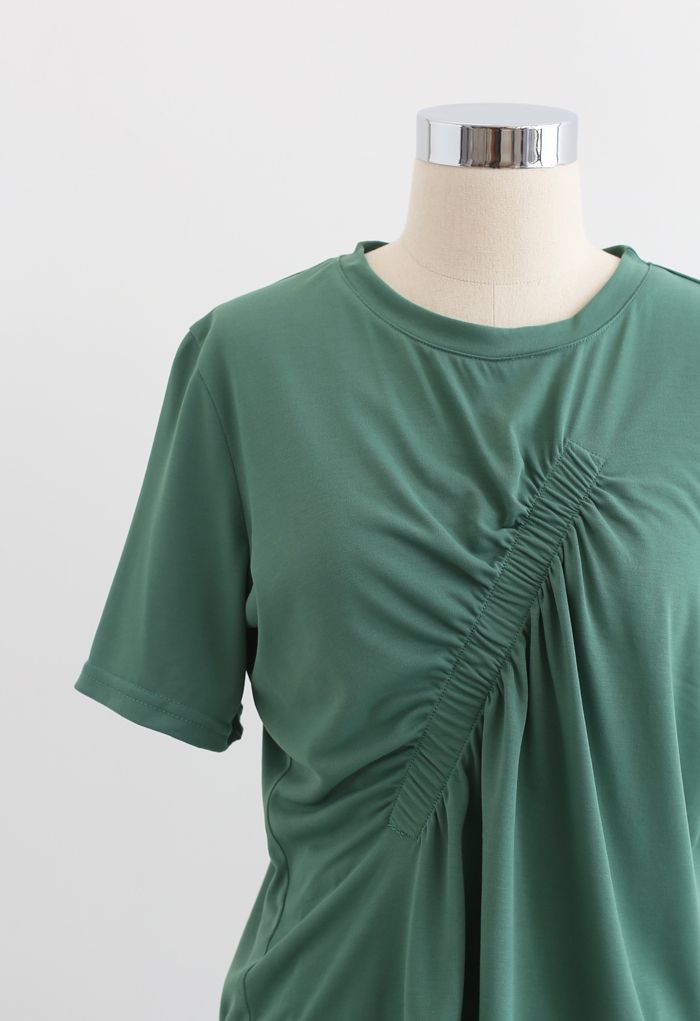 Rüschenbesatz T-Shirt und Hose in Grün gesetzt