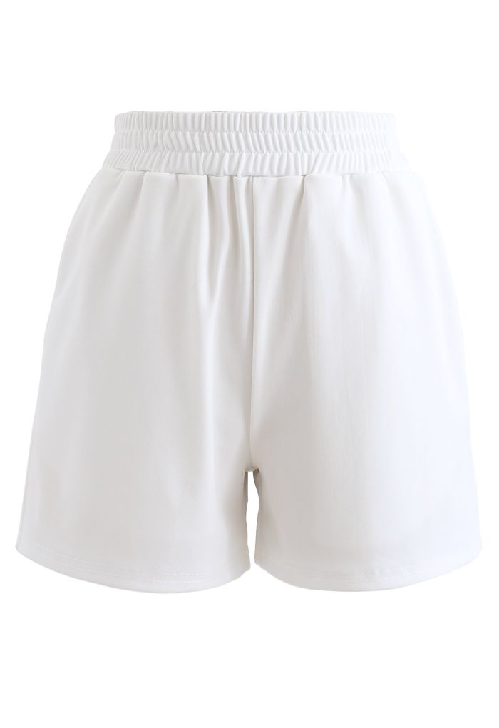 Cutout Tie Back Crop Top und Shorts Set in Weiß