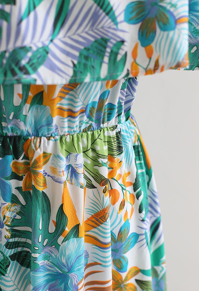 Tropical Vibe Cami-Kleid mit kalten Schultern