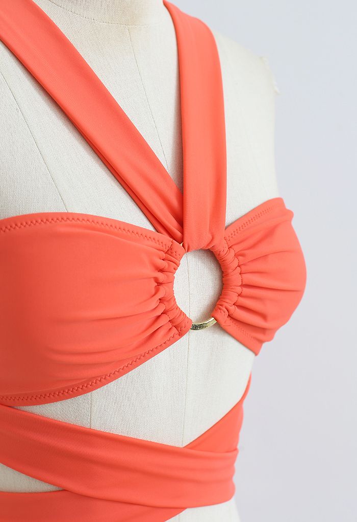 Neckholder-O-Ring-Bikini-Set in Orange