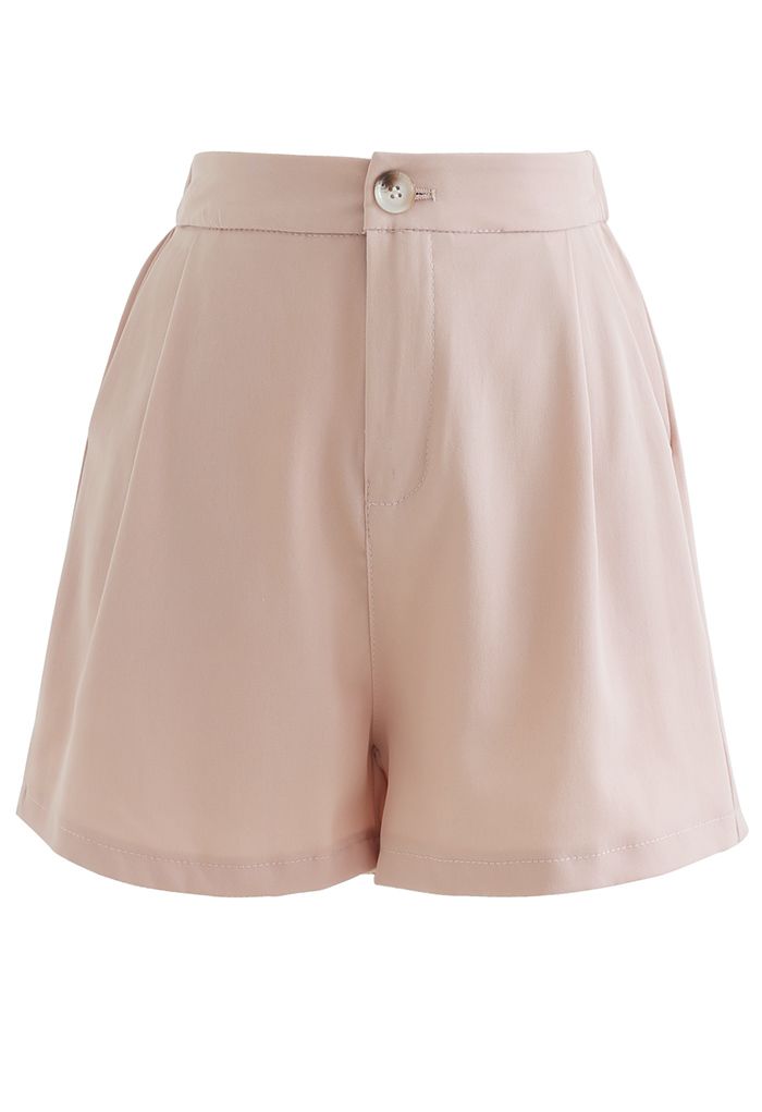 Dreiteiliges Set aus Blazer und Shorts in Blush Pink