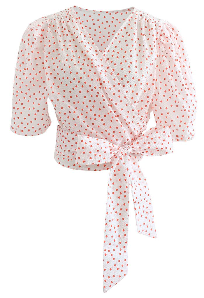 Crop Top mit Polka Dots in Blush Pink