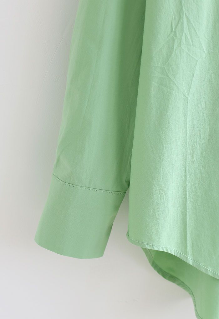 Oversized-Hemd mit Knopfleiste in Grün