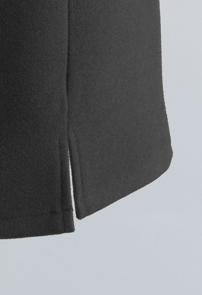 Stylischer Mini-Knospenrock aus Wollmischung in Schwarz