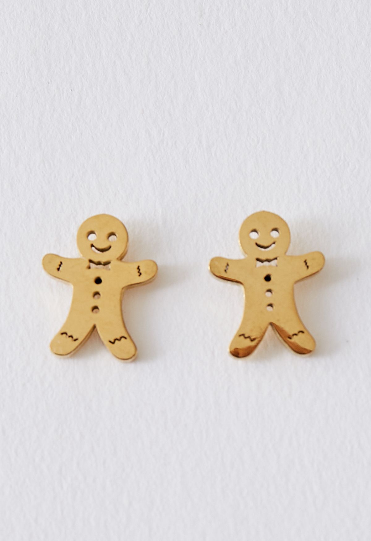 Süße Keks-Mann-Ohrringe in Gold