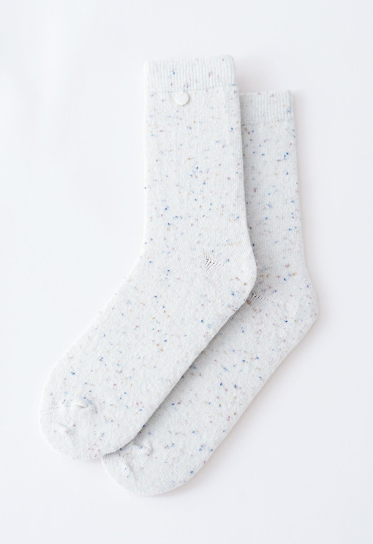 Mix Color Dots Crew-Socken aus Wollmischung in Creme