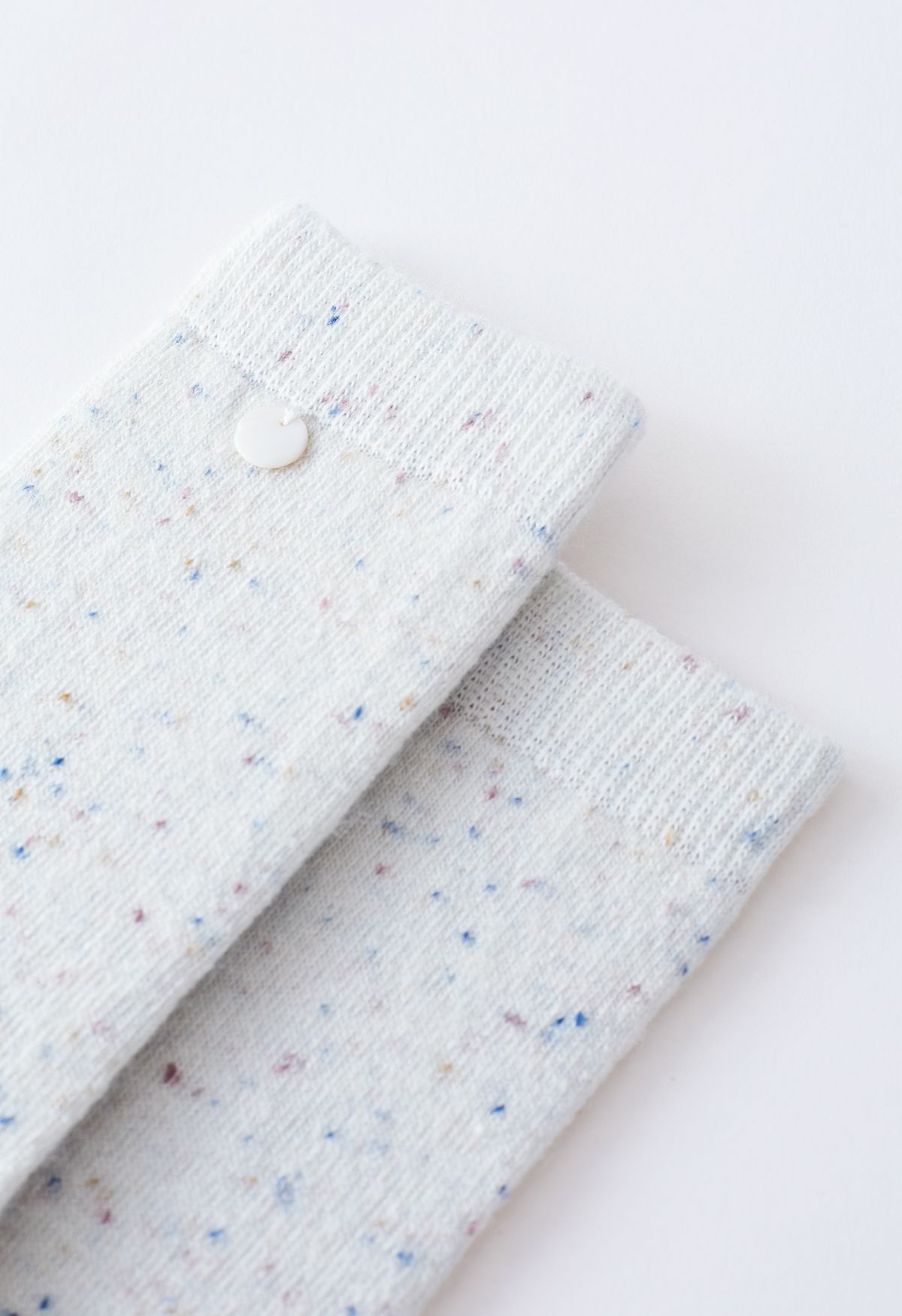 Mix Color Dots Crew-Socken aus Wollmischung in Creme