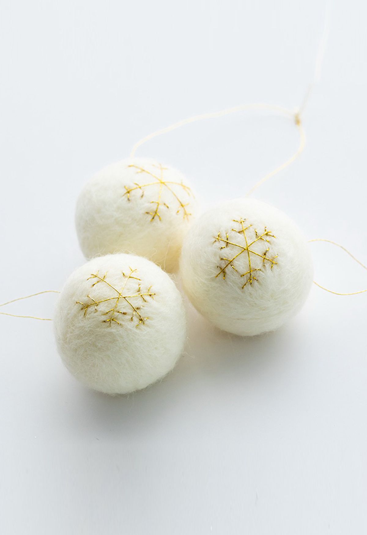 Schneeflocke gefilzte Wolle Pom-Pom Ornament