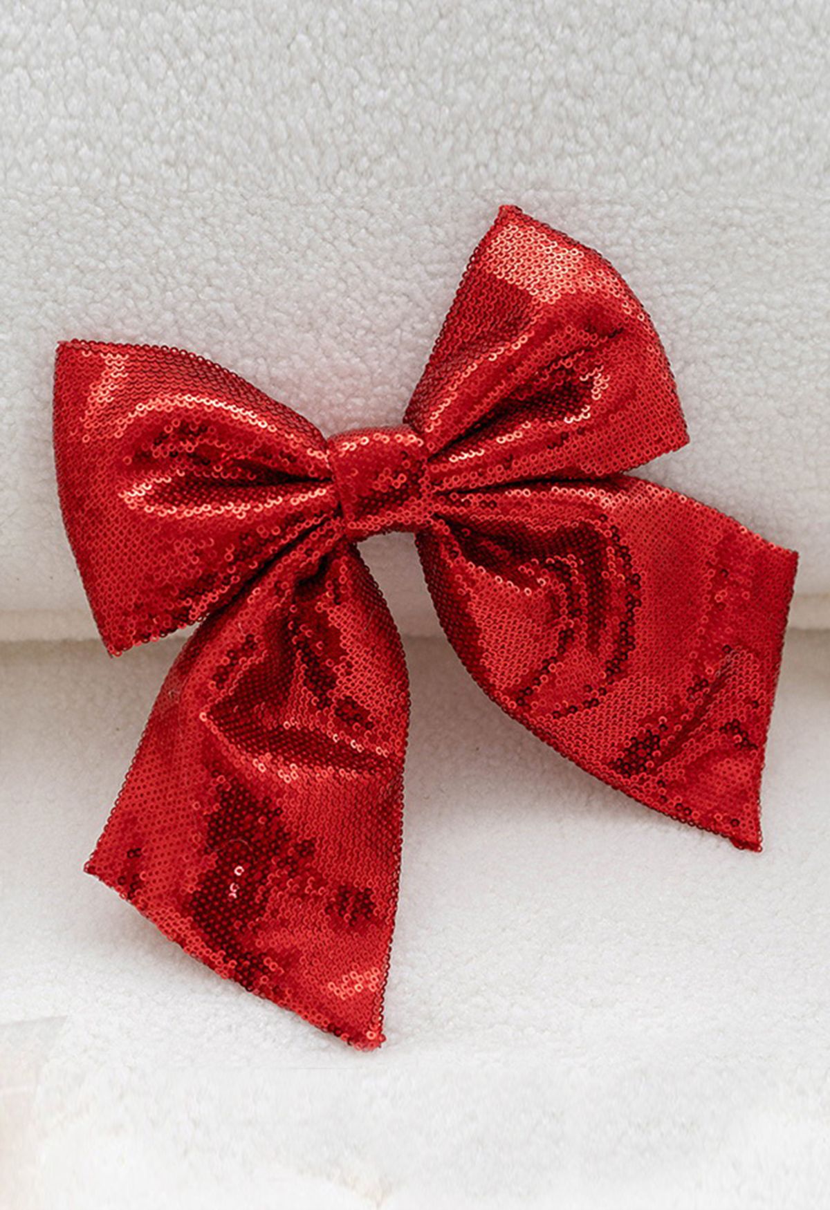 Volle Pailletten-Bowknot-Weihnachtsverzierung im Rot