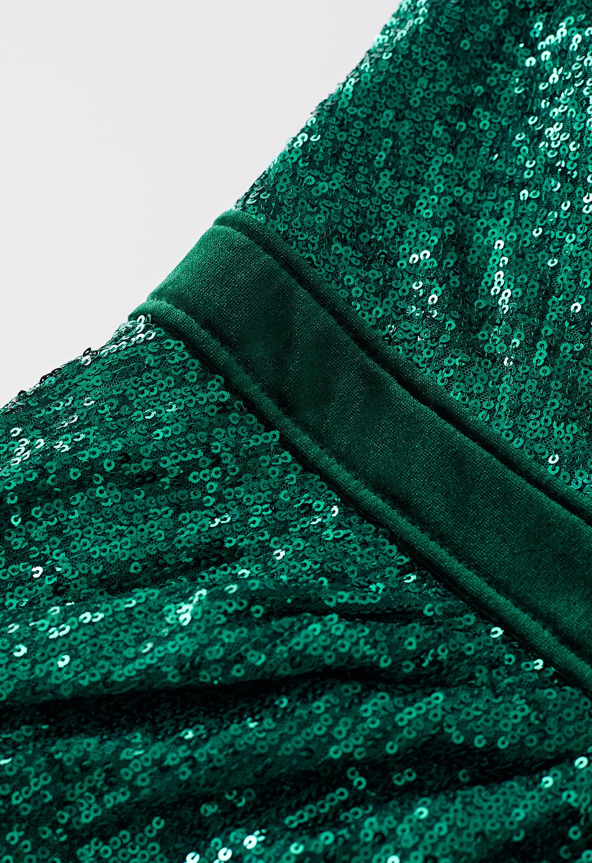 Umwerfendes Pailletten-Samt-Cocktailkleid in Smaragdgrün