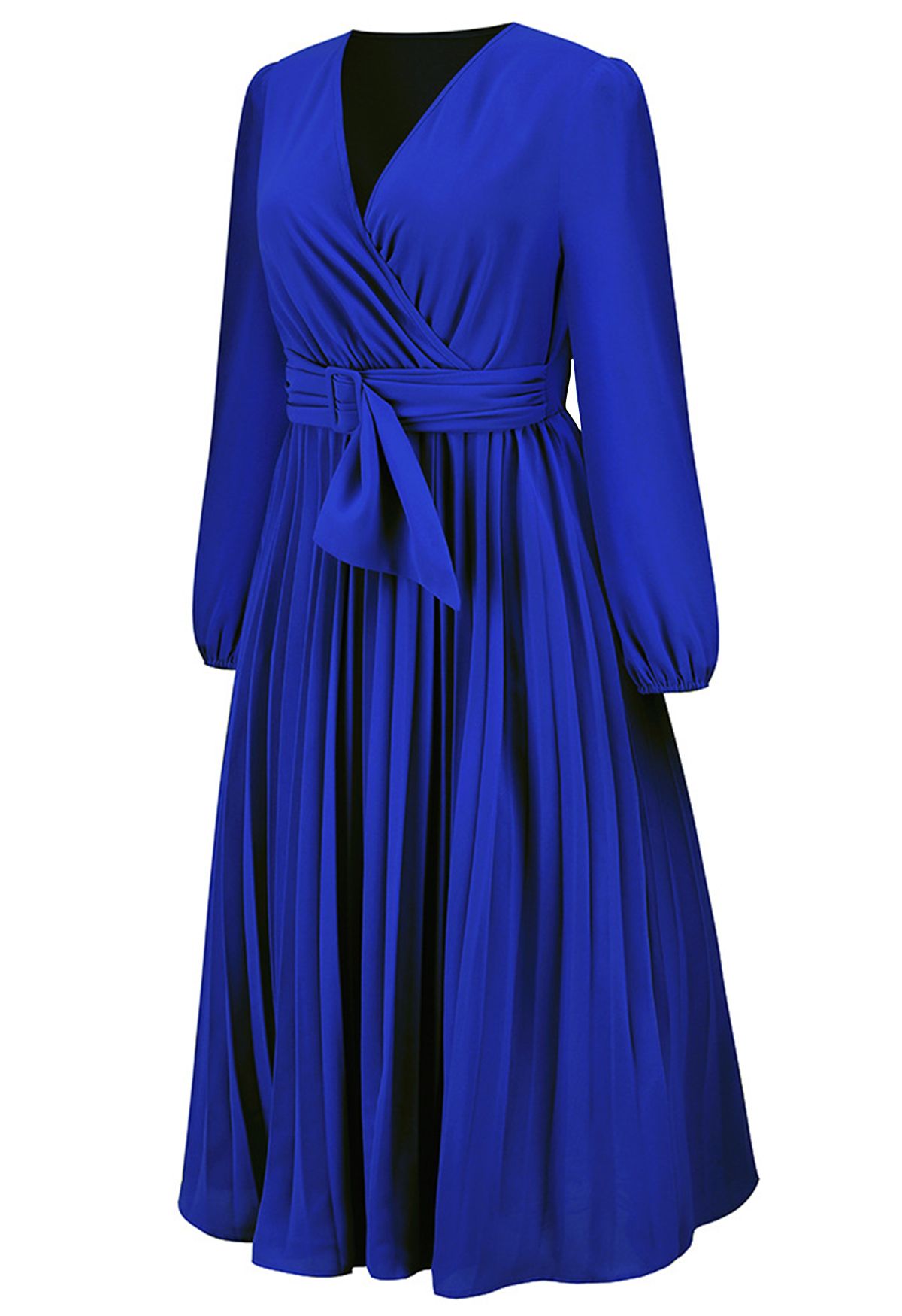 Wickelkleid mit Gürtelschnalle vorne in Indigo