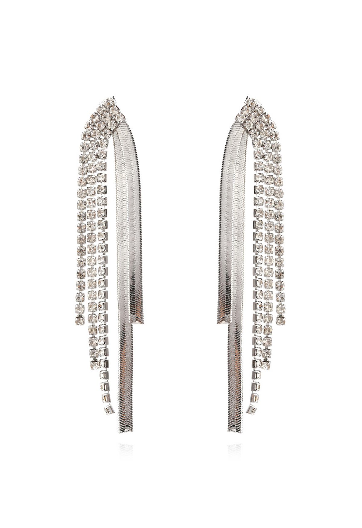 Luxus-Ohrringe mit Diamantbesatz in Silber